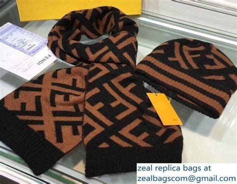 fendi hat and scarf set|Fendi scarf with fur trim.